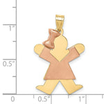 Load image into Gallery viewer, 14K Two-tone Gold Large Girl w/Bow on Left Engravable Charm
