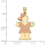 Load image into Gallery viewer, 14K Two-tone Gold Large Girl w/Bow on Left Engravable Charm
