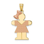 Load image into Gallery viewer, 14K Two-tone Gold Large Girl w/Bow on Left Engravable Charm
