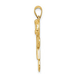 Load image into Gallery viewer, 14K Yellow Gold 0.03-Carat tw Diamond Girl with Bow Kid Pendant Pendant
