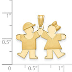 Load image into Gallery viewer, 14K Yellow Gold Solid Boy Facing Right &amp; Girl Facing Left Engravable Charm
