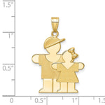 Load image into Gallery viewer, 14K Yellow Gold Big Boy &amp; Little Girl Engravable Charm Pendant
