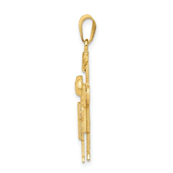 14K Yellow Gold Big Boy & Little Boy Engravable Charm Pendant