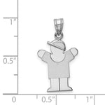 Load image into Gallery viewer, 14K White Gold Small Boy w/Hat on Right Engravable Charm Pendant
