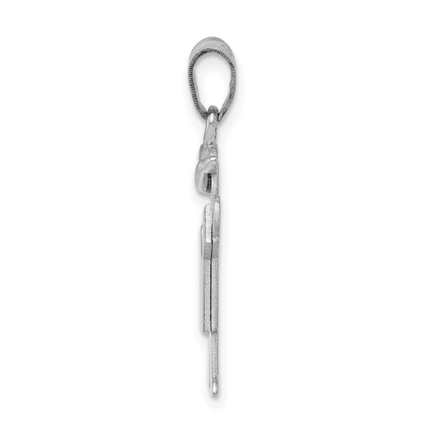 14K White Gold Small Boy w/Hat on Left Engravable Charm Pendant