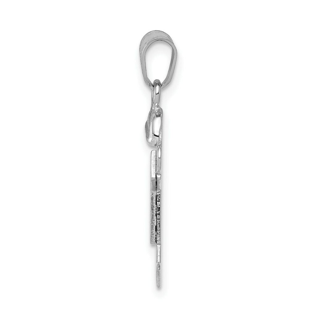 14K White Gold Small Boy w/Hat on Right Engravable Charm Pendant