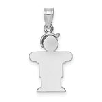 Load image into Gallery viewer, 14K White Gold Small Boy w/Hat on Right Engravable Charm Pendant
