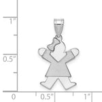 Load image into Gallery viewer, 14K White Gold Small Girl w/Bow on Left Engravable Charm Pendant
