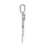 Load image into Gallery viewer, 14K White Gold Small Girl w/Bow on Left Engravable Charm Pendant
