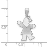 Load image into Gallery viewer, 14K White Gold Small Girl w/Bow on Right Engravable Charm Pendant
