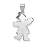 Load image into Gallery viewer, 14K White Gold Small Girl w/Bow on Right Engravable Charm Pendant

