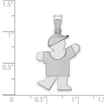Load image into Gallery viewer, 14K White Gold Medium Boy w/Hat on Left Engravable Charm Pendant
