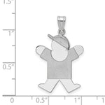 Load image into Gallery viewer, 14K White Gold Medium Boy w/Hat on Right Engravable Charm Pendant
