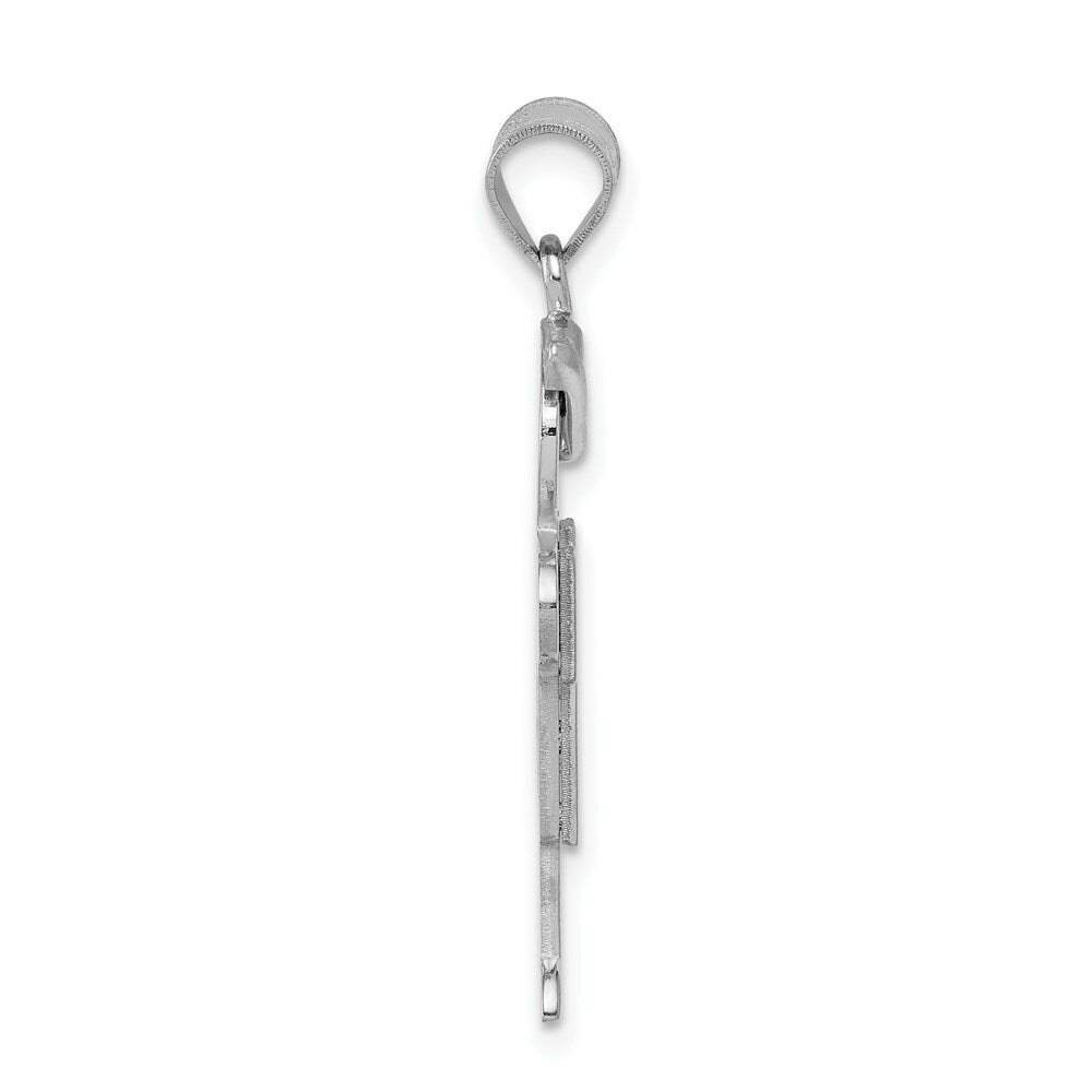 14K White Gold Medium Boy w/Hat on Right Engravable Charm Pendant