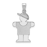 Load image into Gallery viewer, 14K White Gold Medium Boy w/Hat on Right Engravable Charm Pendant
