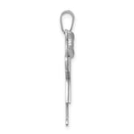Load image into Gallery viewer, 14K White Gold Medium Girl w/Bow on Left Engravable Charm Pendant
