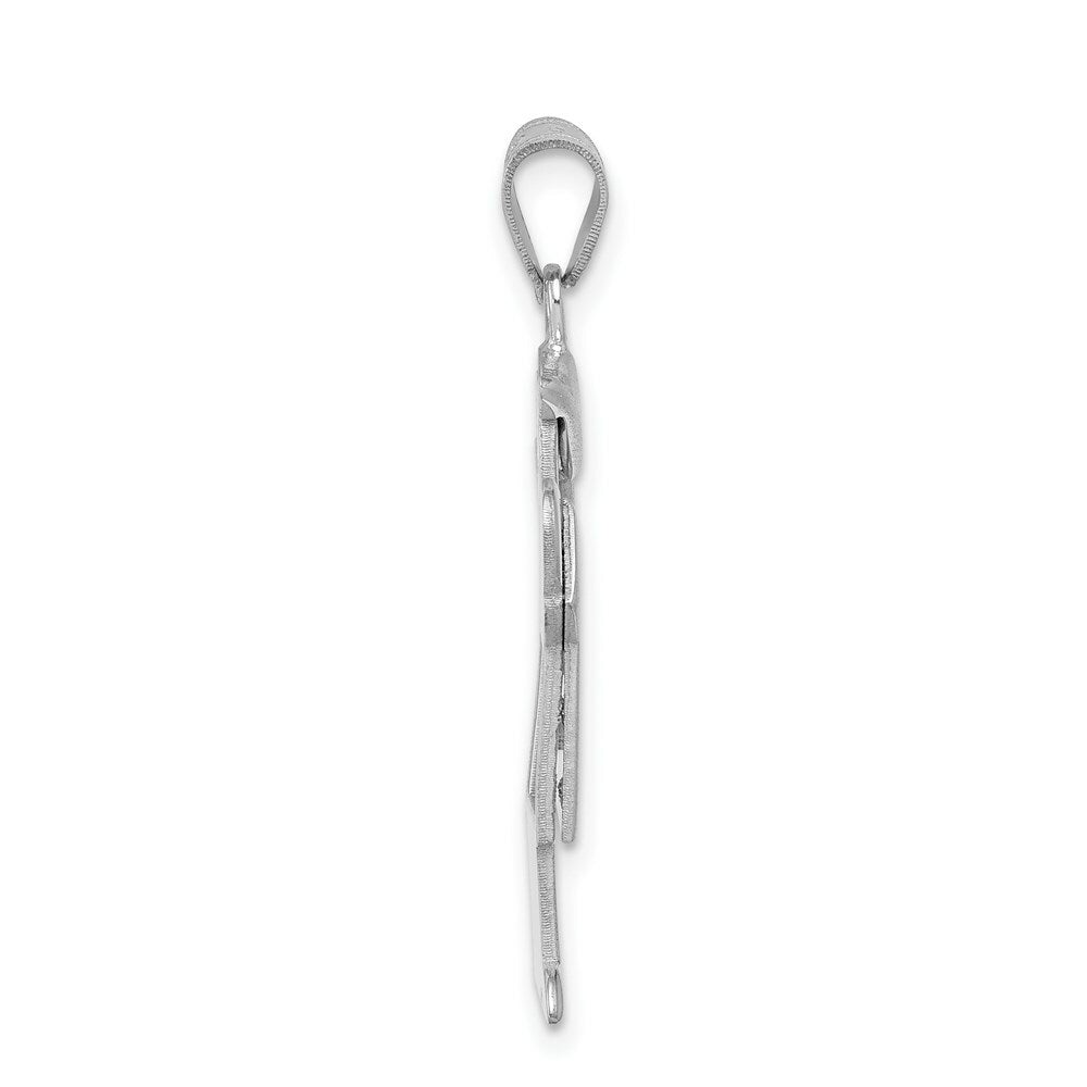 14K White Gold Medium Boy w/Hat on Right Engravable Charm Pendant