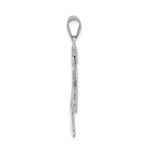 14K White Gold Medium Boy w/Hat on Right Engravable Charm Pendant