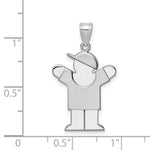 Load image into Gallery viewer, 14K White Gold Medium Boy w/Hat on Right Engravable Charm Pendant
