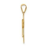 Load image into Gallery viewer, 14K Yellow Gold Satin Engravable Girl w/Ruffled Skirt Charm Pendant
