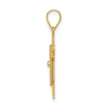 Load image into Gallery viewer, 14K Yellow Gold Solid Satin Engravable Boy with Overalls Charm Pendant
