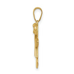 Load image into Gallery viewer, 14K Yellow Gold Solid Engravable Girl with Bow on Right Charm 30mm length
