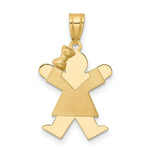 Load image into Gallery viewer, 14K Yellow Gold Solid Engravable Girl with Bow on Left Charm 30mm length
