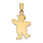 Load image into Gallery viewer, 14K Yellow Gold Solid Engravable Boy with Hat on Left Charm 25mm length
