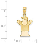 Load image into Gallery viewer, 14K Yellow Gold Solid Engravable Boy with Hat on Right Charm 25mm length
