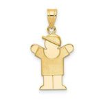 Load image into Gallery viewer, 14K Yellow Gold Solid Engravable Boy with Hat on Right Charm 25mm length
