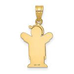 Load image into Gallery viewer, 14K Yellow Gold Solid Engravable Boy in Overalls with Hat on Left Charm
