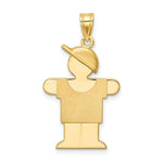 Load image into Gallery viewer, 14K Yellow Gold Solid Engravable Boy with Hat on Right Charm 31mm length

