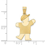 Load image into Gallery viewer, 14K Yellow Gold Solid Engravable Boy with Hat on Left Charm 30mm length
