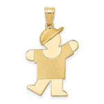 Load image into Gallery viewer, 14K Yellow Gold Solid Engravable Boy with Hat on Left Charm 30mm length
