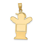 Load image into Gallery viewer, 14K Yellow Gold Solid Engravable Boy in Overalls with Hat on Left Charm Pendant
