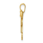 Load image into Gallery viewer, 14K Yellow Gold Solid Engravable Small Double Girls Charm Pendant
