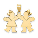 Load image into Gallery viewer, 14K Yellow Gold Solid Engravable Small Double Girls Charm Pendant
