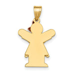 Load image into Gallery viewer, 14K Two-tone Gold Small Girl with Bow on Right Engravable Charm Pendant
