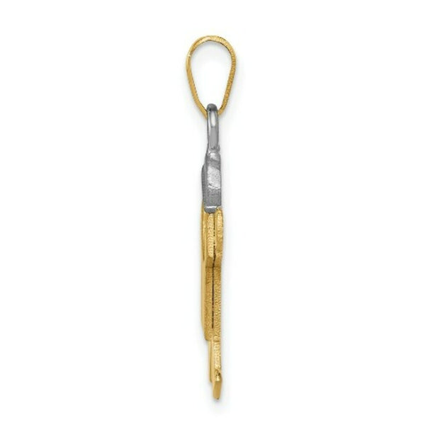 14K Two-tone Gold Small Boy with Hat on Right Engravable Charm Pendant