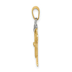 Load image into Gallery viewer, 14K Two-tone Gold Small Boy with Hat on Left Engravable Charm Pendant
