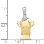 Load image into Gallery viewer, 14K Two-tone Gold Small Boy with Hat on Left Engravable Charm Pendant

