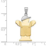 Load image into Gallery viewer, 14K Two-tone Gold Large Boy with Hat on Left Engravable Charm Pendant
