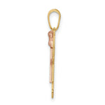 Load image into Gallery viewer, 14K Two-tone Gold Small Girl with Bow on Left Engravable Charm Pendant
