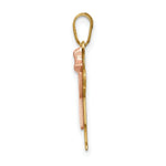 Load image into Gallery viewer, 14K Two-tone Gold Small Girl with Bow on Right Engravable Charm Pendant
