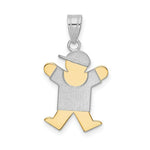 Load image into Gallery viewer, 14K Two-tone Gold Small Boy with Hat on Right Engravable Charm Pendant
