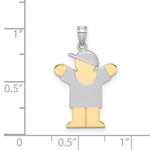 Load image into Gallery viewer, 14K Two-tone Gold Small Boy with Hat on Right Engravable Charm Pendant
