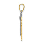 Load image into Gallery viewer, 14K Two-tone Gold Small Boy with Hat on Left Engravable Charm Pendant
