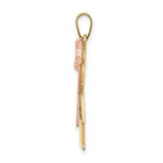 Load image into Gallery viewer, 14K Two-tone Gold Large Girl with Bow on Right Engravable Charm Pendant
