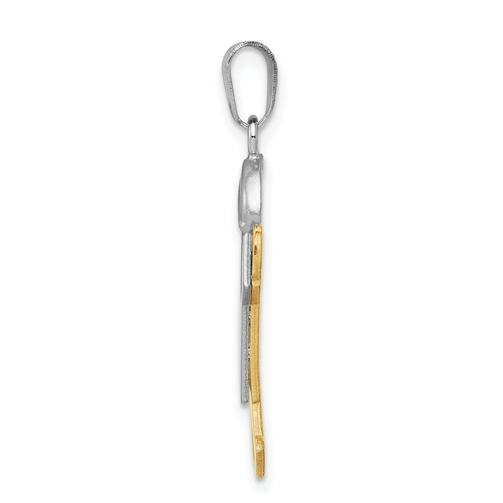 14K Two-tone Gold Large Boy with Hat on Right Engravable Charm Pendant