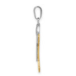 Load image into Gallery viewer, 14K Two-tone Gold Large Boy with Hat on Right Engravable Charm Pendant
